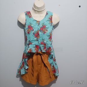 Kensie Girl small floral high low sleeveless top